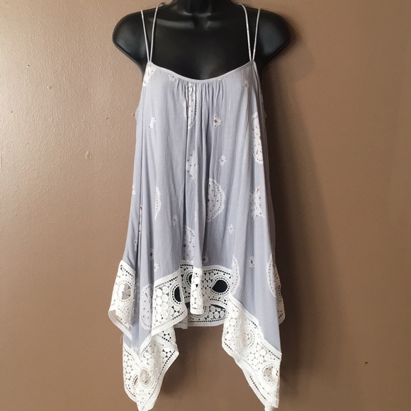 entro Tops - New Entro Gray/Cream Sexy Summer Top. Size Large
